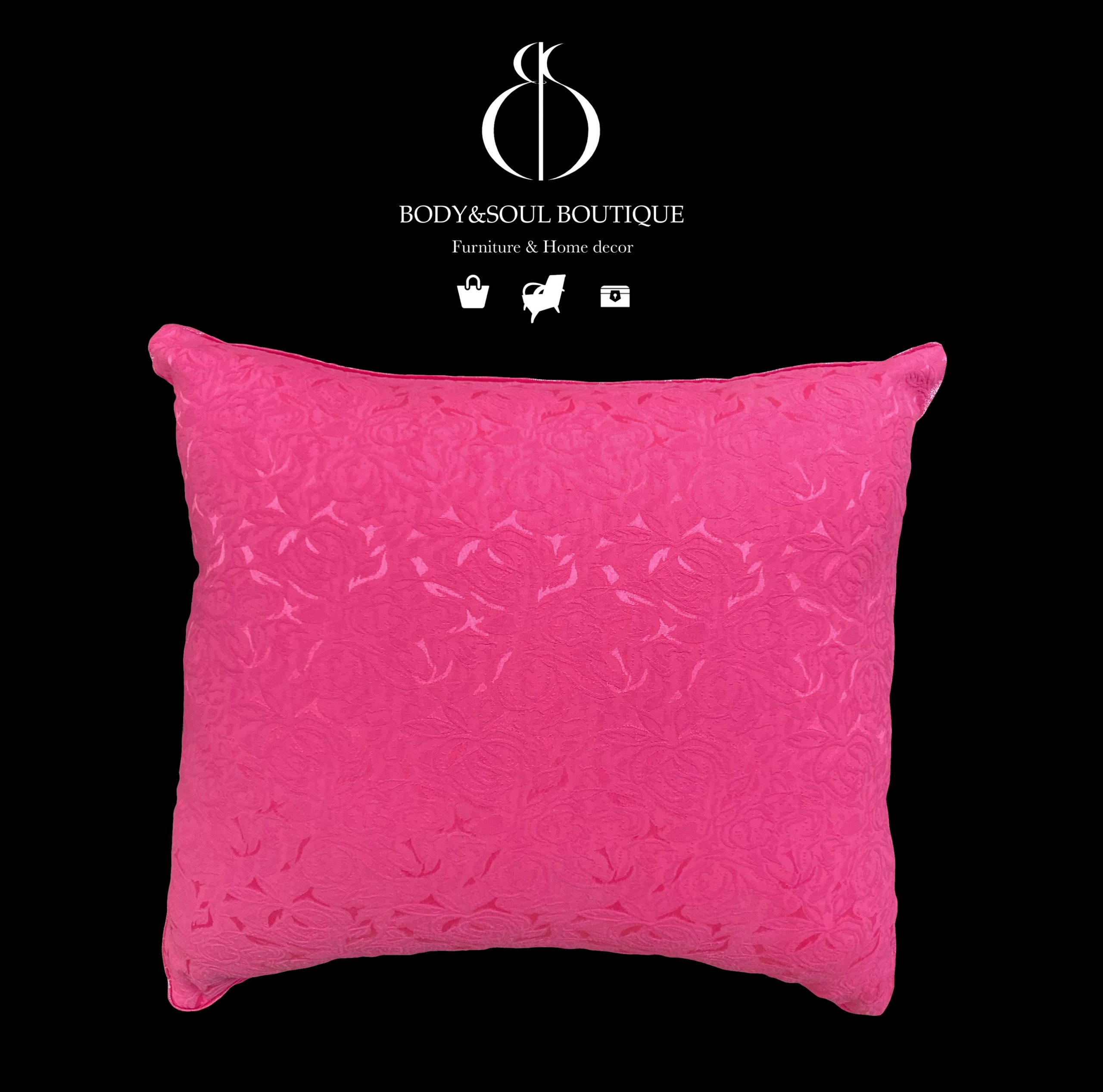 Pink Brocade Floral Cushion